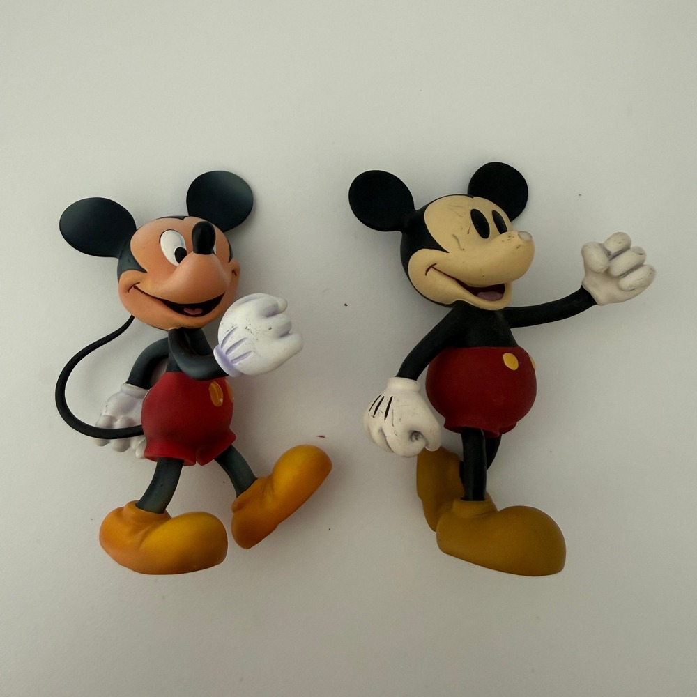 Vintage Mickey Mouse PVC Figures Set of 2 Walking Pose 4 Inch Disney For‎ Parts